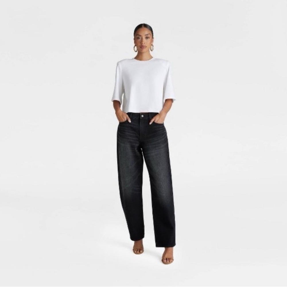 KBB by KAHLANA wide barrel black jeans size 17